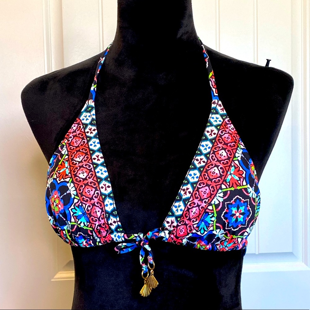 New!  Patterned Halter Bra Bikini Swimsuit Top